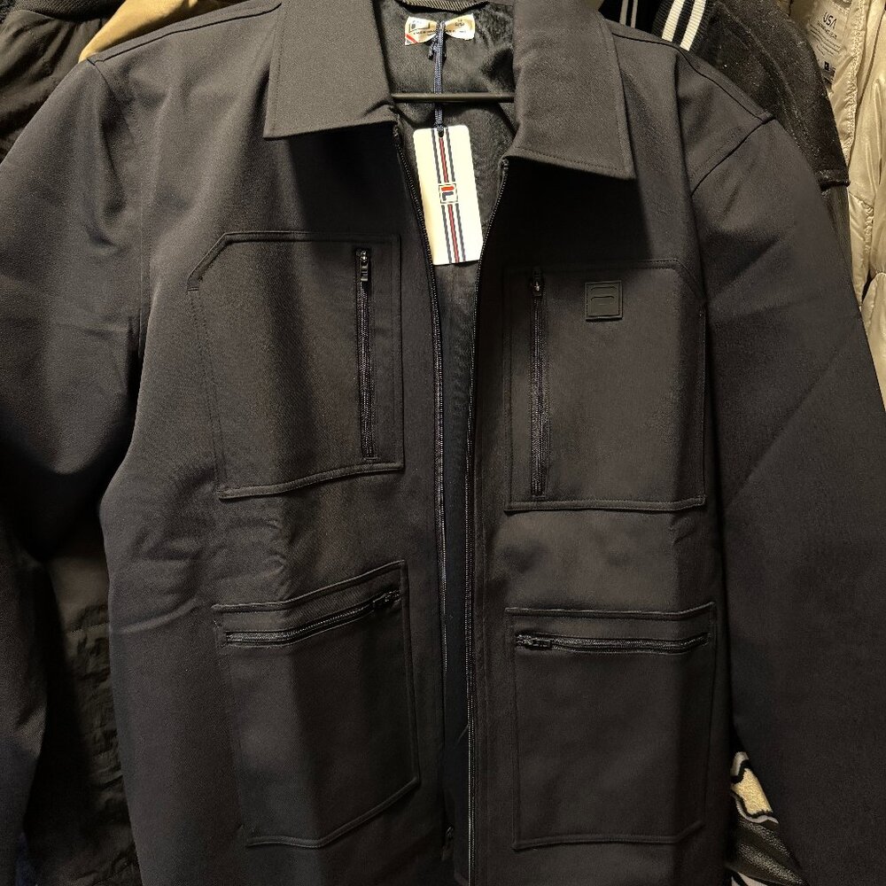 Brand New Black Fila, 4 pocket tour jacket Size L